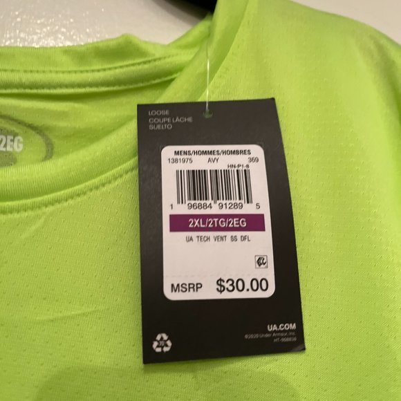Under Armour Men's NWT bright green active loose-fitting active tee (nwt / 2XL) - Picture 11 of 11